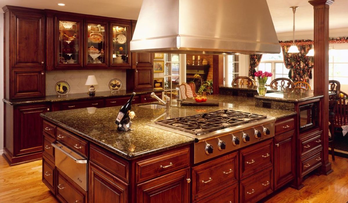 customized woodwork design on a kitchen island