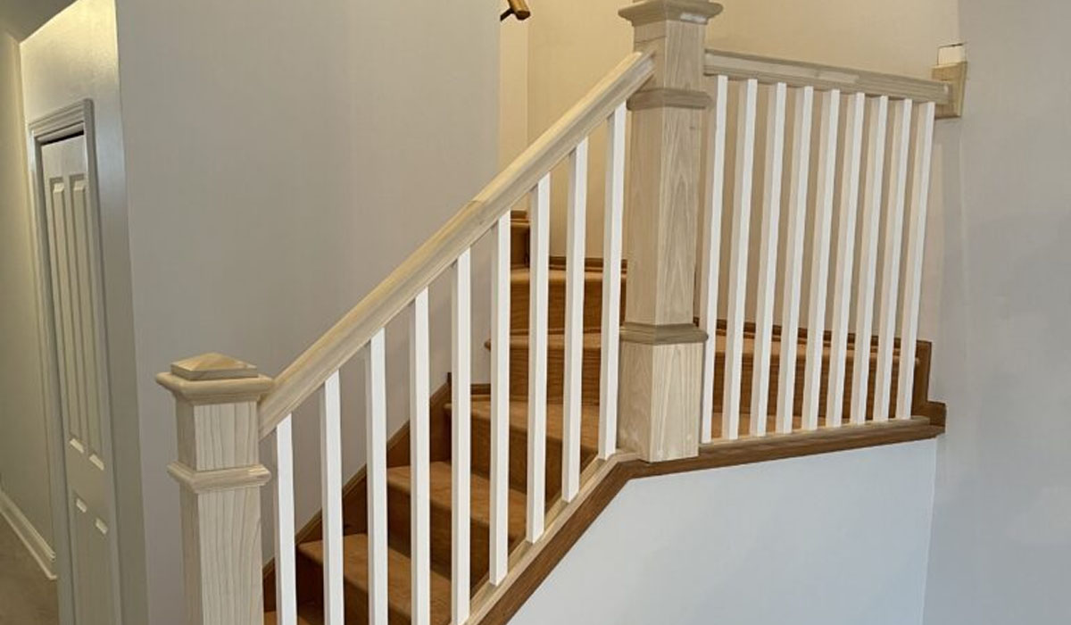 wooden stair railings